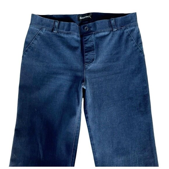 Betabrand Women's Sz Large Long Dark Blue Pull On Bootcut Denim Jeans - Picture 4 of 8